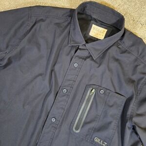 Gillz Shirt Mens‎ Large Dark Navy Performance Fishing Vented Outdoor Button Up